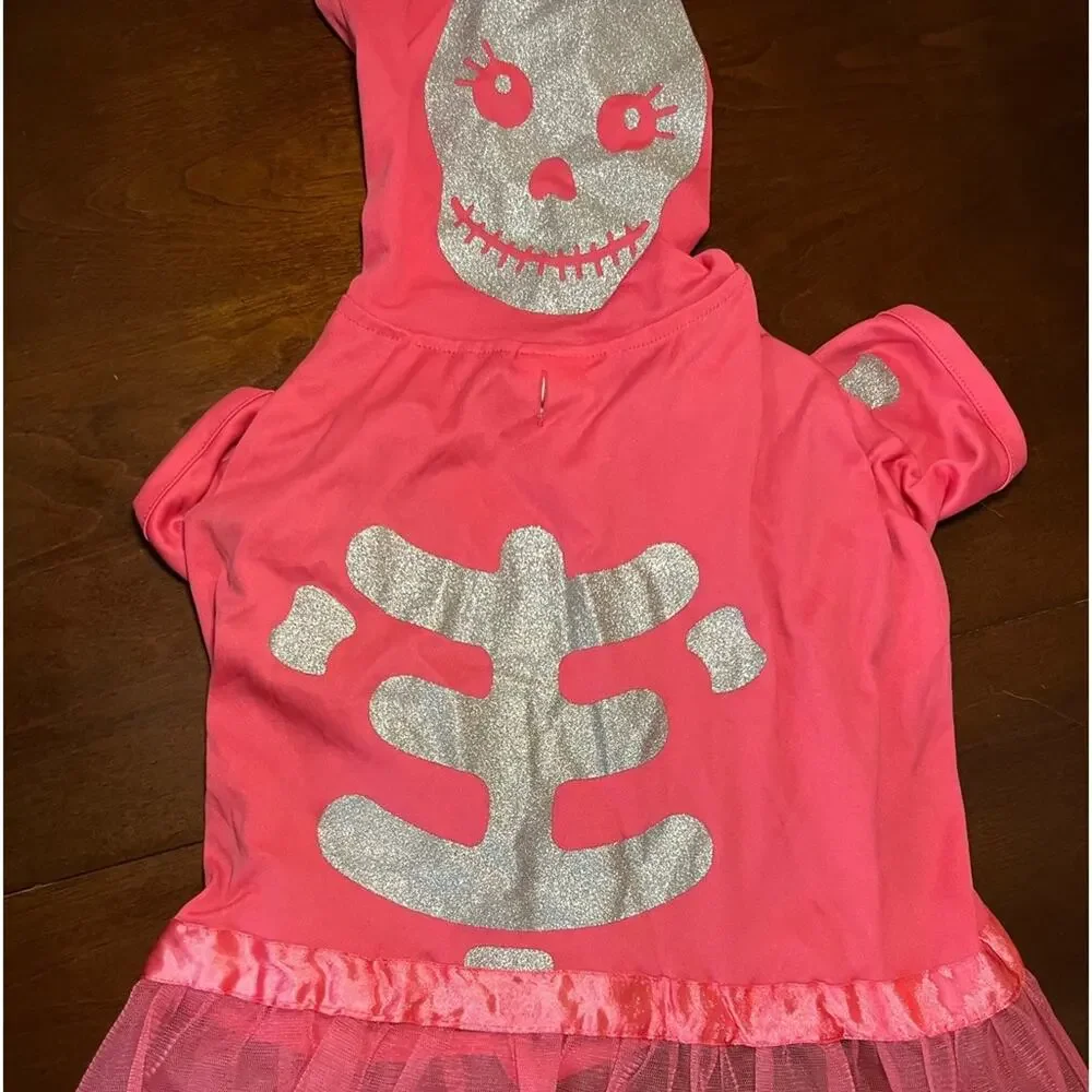 Martha Stewart Dog Pink Skeleton Costume Size XL